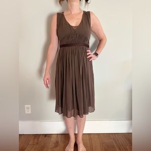 Theory Brown Silk Dress w/ Ribbon 4